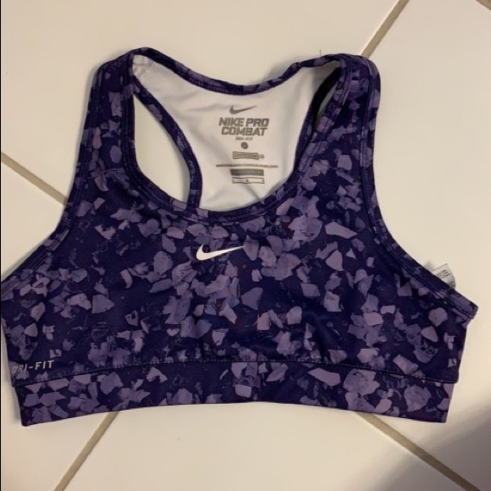 Purple Nike sports bra.